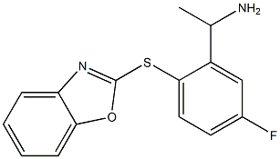 1-[2-(1,3-benzoxazol-2-ylsulfanyl)-5-fluorophenyl]ethan-1-amine Struktur