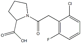 1-[2-(2-chloro-6-fluorophenyl)acetyl]pyrrolidine-2-carboxylic acid Struktur