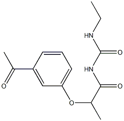 1-[2-(3-acetylphenoxy)propanoyl]-3-ethylurea Struktur