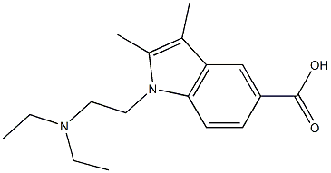 1-[2-(diethylamino)ethyl]-2,3-dimethyl-1H-indole-5-carboxylic acid Struktur