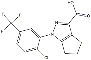 1-[2-chloro-5-(trifluoromethyl)phenyl]-1,4,5,6-tetrahydrocyclopenta[c]pyrazole-3-carboxylic acid Struktur