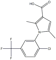 1-[2-chloro-5-(trifluoromethyl)phenyl]-2,5-dimethyl-1H-pyrrole-3-carboxylic acid Struktur