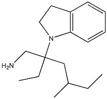 1-[3-(aminomethyl)-5-methylheptan-3-yl]-2,3-dihydro-1H-indole Struktur