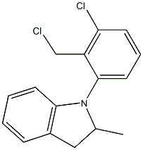 1-[3-chloro-2-(chloromethyl)phenyl]-2-methyl-2,3-dihydro-1H-indole Struktur