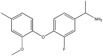 1-[3-fluoro-4-(2-methoxy-4-methylphenoxy)phenyl]ethan-1-amine Struktur