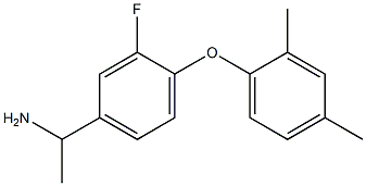 1-[4-(2,4-dimethylphenoxy)-3-fluorophenyl]ethan-1-amine Struktur