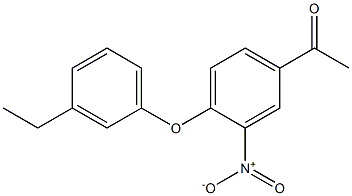 1-[4-(3-ethylphenoxy)-3-nitrophenyl]ethan-1-one Struktur