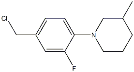 1-[4-(chloromethyl)-2-fluorophenyl]-3-methylpiperidine Struktur