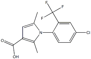 1-[4-chloro-2-(trifluoromethyl)phenyl]-2,5-dimethyl-1H-pyrrole-3-carboxylic acid Struktur