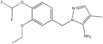 1-{[4-(difluoromethoxy)-3-ethoxyphenyl]methyl}-4-methyl-1H-pyrazol-5-amine Struktur