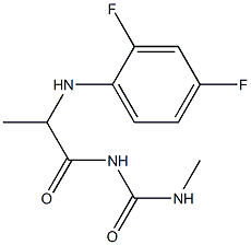 1-{2-[(2,4-difluorophenyl)amino]propanoyl}-3-methylurea Struktur