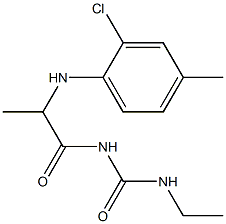 1-{2-[(2-chloro-4-methylphenyl)amino]propanoyl}-3-ethylurea Struktur