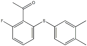 1-{2-[(3,4-dimethylphenyl)sulfanyl]-6-fluorophenyl}ethan-1-one Struktur