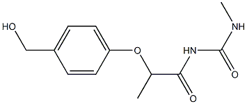 1-{2-[4-(hydroxymethyl)phenoxy]propanoyl}-3-methylurea Struktur