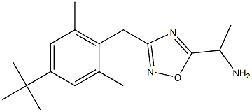 1-{3-[(4-tert-butyl-2,6-dimethylphenyl)methyl]-1,2,4-oxadiazol-5-yl}ethan-1-amine Struktur