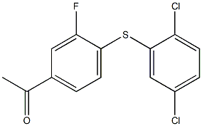 1-{4-[(2,5-dichlorophenyl)sulfanyl]-3-fluorophenyl}ethan-1-one Struktur