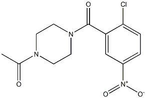 1-{4-[(2-chloro-5-nitrophenyl)carbonyl]piperazin-1-yl}ethan-1-one Struktur