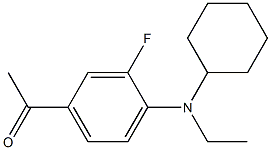 1-{4-[cyclohexyl(ethyl)amino]-3-fluorophenyl}ethan-1-one Struktur