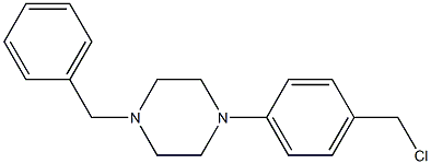 1-benzyl-4-[4-(chloromethyl)phenyl]piperazine Struktur