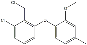 1-chloro-2-(chloromethyl)-3-(2-methoxy-4-methylphenoxy)benzene Struktur