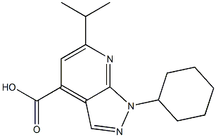 1-cyclohexyl-6-(propan-2-yl)-1H-pyrazolo[3,4-b]pyridine-4-carboxylic acid Struktur