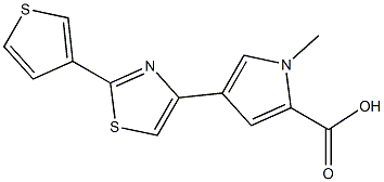 1-methyl-4-(2-thien-3-yl-1,3-thiazol-4-yl)-1H-pyrrole-2-carboxylic acid Struktur