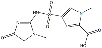 1-methyl-4-[(1-methyl-4-oxo-4,5-dihydro-1H-imidazol-2-yl)sulfamoyl]-1H-pyrrole-2-carboxylic acid Struktur