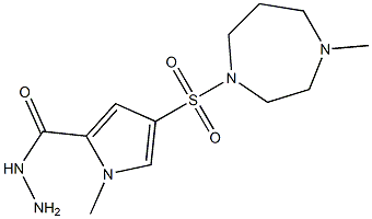 1-methyl-4-[(4-methyl-1,4-diazepan-1-yl)sulfonyl]-1H-pyrrole-2-carbohydrazide Struktur