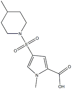 1-methyl-4-[(4-methylpiperidin-1-yl)sulfonyl]-1H-pyrrole-2-carboxylic acid Struktur