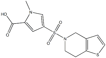 1-methyl-4-{4H,5H,6H,7H-thieno[3,2-c]pyridine-5-sulfonyl}-1H-pyrrole-2-carboxylic acid Struktur