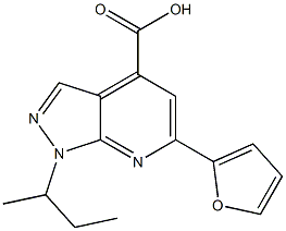 1-sec-butyl-6-(2-furyl)-1H-pyrazolo[3,4-b]pyridine-4-carboxylic acid Struktur