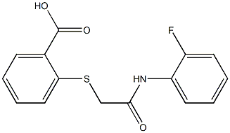 2-({[(2-fluorophenyl)carbamoyl]methyl}sulfanyl)benzoic acid Struktur