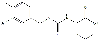 2-({[(3-bromo-4-fluorophenyl)methyl]carbamoyl}amino)pentanoic acid Struktur