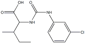 2-({[(3-chlorophenyl)amino]carbonyl}amino)-3-methylpentanoic acid Struktur