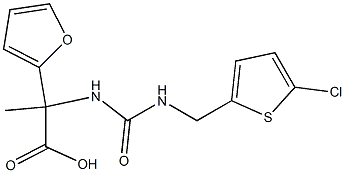 2-({[(5-chlorothiophen-2-yl)methyl]carbamoyl}amino)-2-(furan-2-yl)propanoic acid Struktur