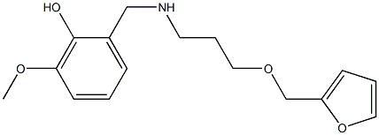 2-({[3-(furan-2-ylmethoxy)propyl]amino}methyl)-6-methoxyphenol Struktur