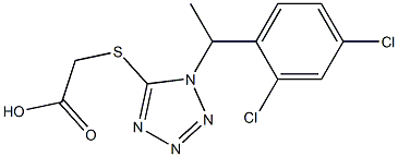 2-({1-[1-(2,4-dichlorophenyl)ethyl]-1H-1,2,3,4-tetrazol-5-yl}sulfanyl)acetic acid Struktur