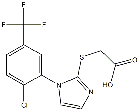 2-({1-[2-chloro-5-(trifluoromethyl)phenyl]-1H-imidazol-2-yl}sulfanyl)acetic acid Struktur