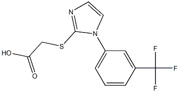 2-({1-[3-(trifluoromethyl)phenyl]-1H-imidazol-2-yl}sulfanyl)acetic acid Struktur