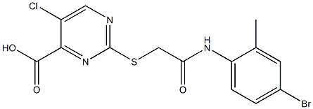 2-({2-[(4-bromo-2-methylphenyl)amino]-2-oxoethyl}thio)-5-chloropyrimidine-4-carboxylic acid Struktur