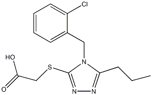 2-({4-[(2-chlorophenyl)methyl]-5-propyl-4H-1,2,4-triazol-3-yl}sulfanyl)acetic acid Struktur