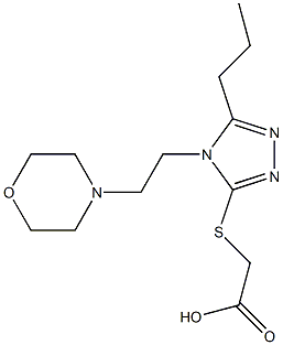 2-({4-[2-(morpholin-4-yl)ethyl]-5-propyl-4H-1,2,4-triazol-3-yl}sulfanyl)acetic acid Struktur