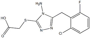 2-({4-amino-5-[(2-chloro-6-fluorophenyl)methyl]-4H-1,2,4-triazol-3-yl}sulfanyl)acetic acid Struktur