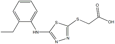 2-({5-[(2-ethylphenyl)amino]-1,3,4-thiadiazol-2-yl}sulfanyl)acetic acid Struktur