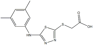 2-({5-[(3,5-dimethylphenyl)amino]-1,3,4-thiadiazol-2-yl}sulfanyl)acetic acid Struktur