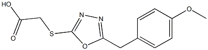 2-({5-[(4-methoxyphenyl)methyl]-1,3,4-oxadiazol-2-yl}sulfanyl)acetic acid Struktur