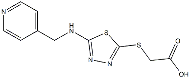 2-({5-[(pyridin-4-ylmethyl)amino]-1,3,4-thiadiazol-2-yl}sulfanyl)acetic acid Struktur