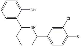 2-(1-{[1-(3,4-dichlorophenyl)ethyl]amino}propyl)phenol Struktur