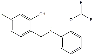 2-(1-{[2-(difluoromethoxy)phenyl]amino}ethyl)-5-methylphenol Struktur