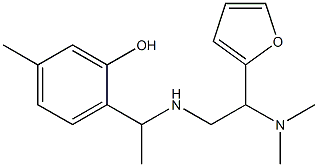 2-(1-{[2-(dimethylamino)-2-(furan-2-yl)ethyl]amino}ethyl)-5-methylphenol Struktur